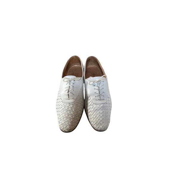 Vintage Nunn Bush White Woven Intrecciato Leather Lace-Up Brogues Mens Size 10 main image 8